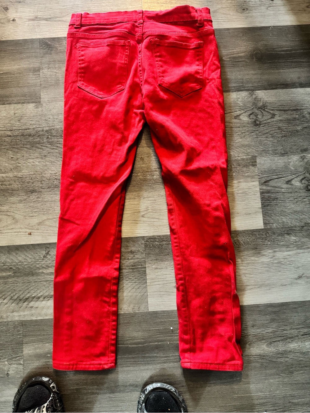Red Distressed Skinny Jeans - Picture 2 of 3